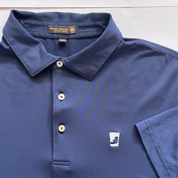 Peter Millar Summer Comfort Polo Shirt Men’s XL Performance Golf Navy Blue‎ Logo - Picture 1 of 8